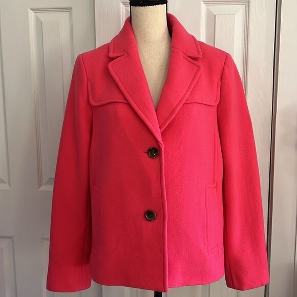 Talbots Albury Short Pea Coat Pink Size 8 - Picture 13 of 17